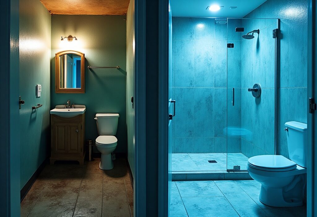 before and after pics of small bathroom remodels