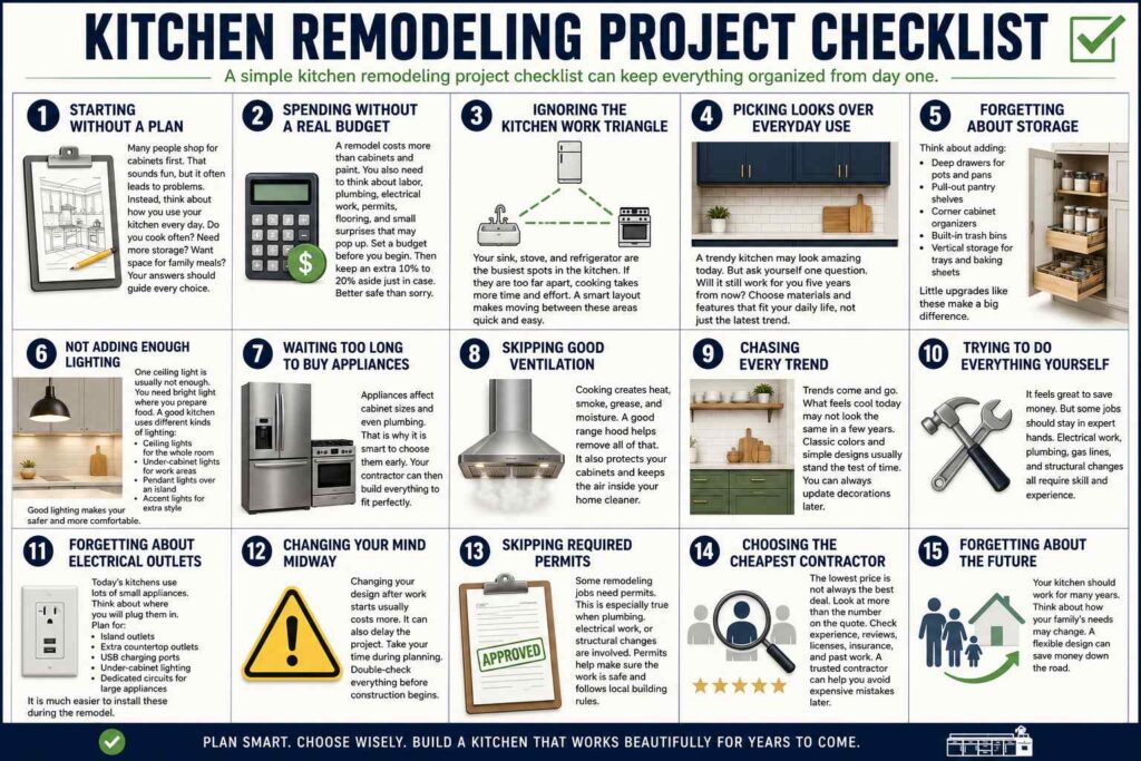 Kitchen remodeling project checklist